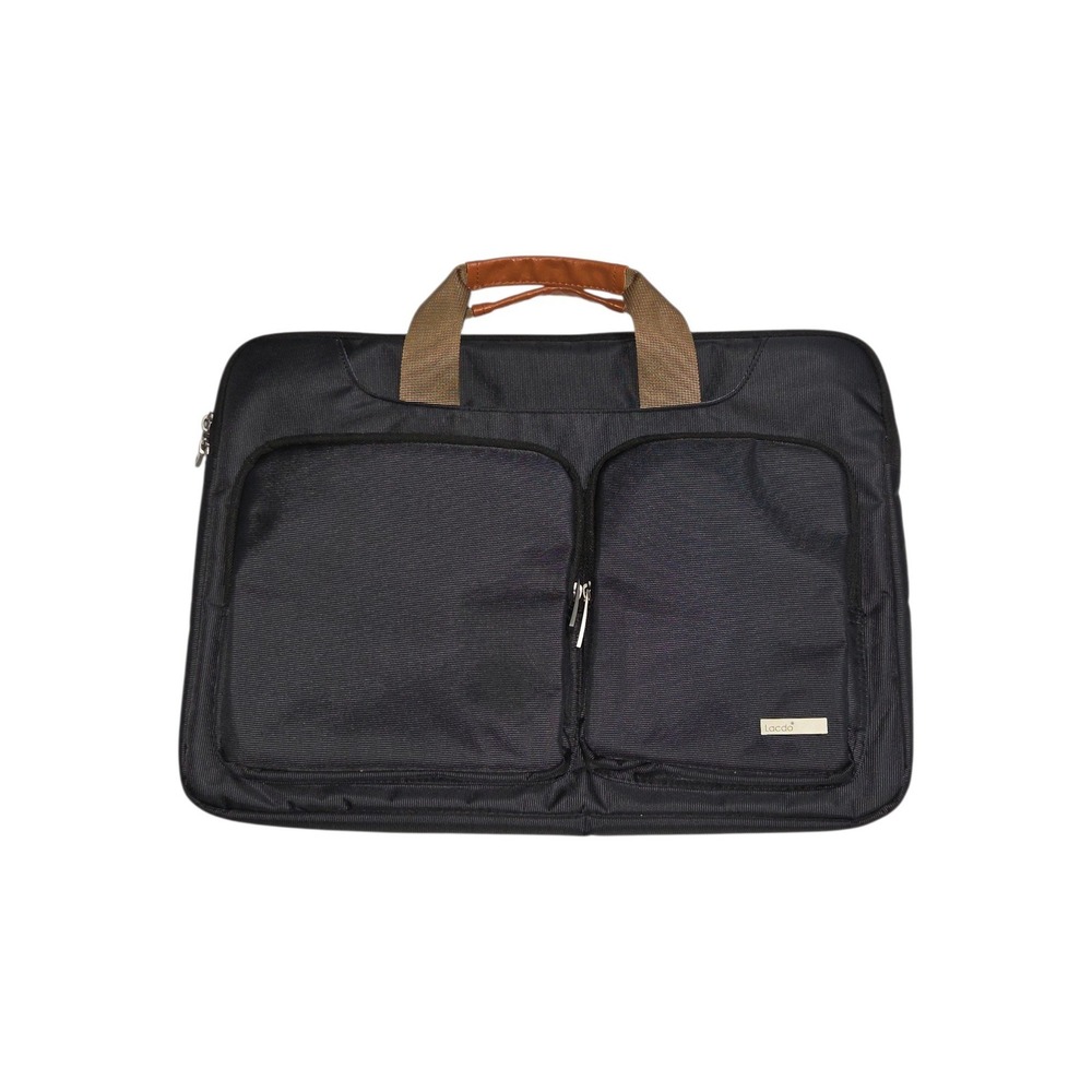 Lacdo Laptop Briefcase Mens OS Black Messenger Bag Padded Multi-Pocket Business